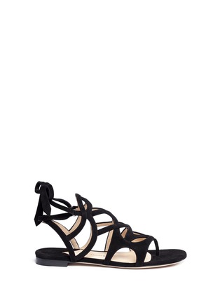 Main View - Click To Enlarge - PAUL ANDREW - 'Lila' cutout suede caged sandals