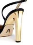 Detail View - Click To Enlarge - PAUL ANDREW - 'Piume' 24k gold dipped heel feather satin sandals