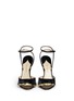 Front View - Click To Enlarge - PAUL ANDREW - 'Piume' 24k gold dipped heel feather satin sandals