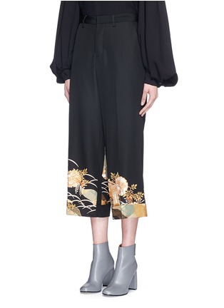 Front View - Click To Enlarge - IBRIGU - One of a kind kimono embroidery hem pants
