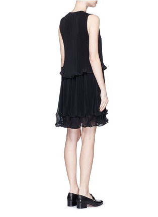 Back View - Click To Enlarge - CHLOÉ - Accordion pleated georgette V-neck dress