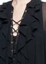 Detail View - Click To Enlarge - CHLOÉ - Ruffle lace-up cotton crépon dress