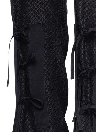 Detail View - Click To Enlarge - CHLOÉ - Snake effect drop crotch cloqué drawstring jumpsuit