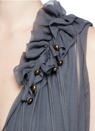Detail View - Click To Enlarge - CHLOÉ - Plunge V-neck silk crépon gown