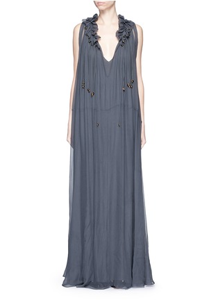 Main View - Click To Enlarge - CHLOÉ - Plunge V-neck silk crépon gown