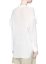 Back View - Click To Enlarge - CHLOÉ - Ruffle lace-up cotton crépon blouse