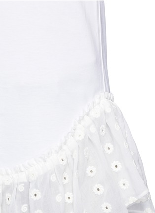 Detail View - Click To Enlarge - CHLOÉ - Broderie anglaise hem cotton T-shirt