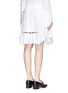 Back View - Click To Enlarge - CHLOÉ - Lace-up ruffle hem crepe skirt