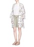 Figure View - Click To Enlarge - CHLOÉ - Floral embroidery cotton-linen overcoat