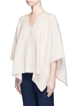 Front View - Click To Enlarge - CHLOÉ - Cashmere rib knit cape coat