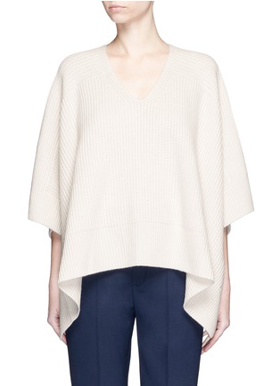 Main View - Click To Enlarge - CHLOÉ - Cashmere rib knit cape coat