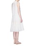 Back View - Click To Enlarge - CHLOÉ - Lace-up frill V-neck tiered dress
