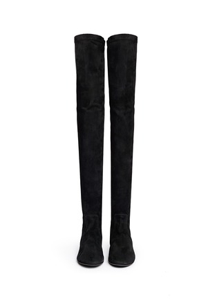 Figure View - Click To Enlarge - ISABEL MARANT ÉTOILE - 'Brenna' stretch suede thigh high boots