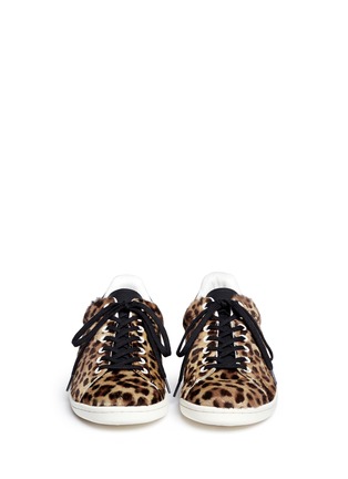 Figure View - Click To Enlarge - ISABEL MARANT ÉTOILE - 'Bart' leopard calf hair wedge sneakers