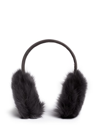 Main View - Click To Enlarge - KARL DONOGHUE - Shimmer Toscana lambskin shearling suede ear muffs