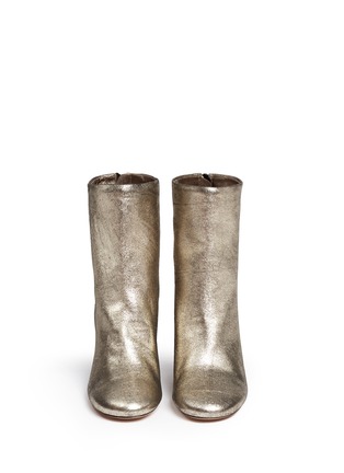 Figure View - Click To Enlarge - ISABEL MARANT - Metallic cracked leather ankle boots