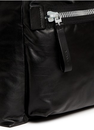 Detail View - Click To Enlarge - LANVIN - Paper effect calfskin backpack