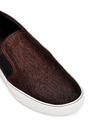Detail View - Click To Enlarge - LANVIN - Marble embroidery metallic Lurex skate slip-ons
