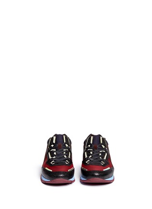Figure View - Click To Enlarge - LANVIN - Suede mesh patchwork sneakers