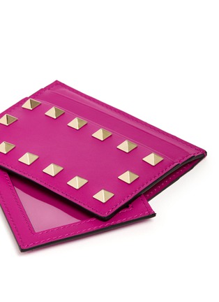 Detail View - Click To Enlarge - VALENTINO GARAVANI - 'Rockstud' leather card case