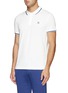 Front View - Click To Enlarge - MONCLER - Contrast trim logo embroidery polo shirt