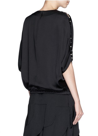 Back View - Click To Enlarge - CHLOÉ - Pearl embroidery silk satin top
