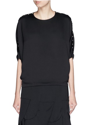 Main View - Click To Enlarge - CHLOÉ - Pearl embroidery silk satin top