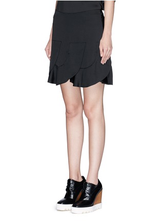 Front View - Click To Enlarge - CHLOÉ - Layered ruffle silk satin mini skirt