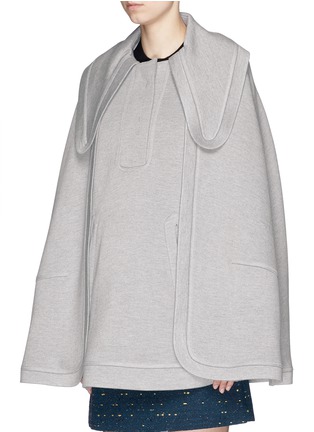 Front View - Click To Enlarge - CHLOÉ - Oversize collar jersey cape coat