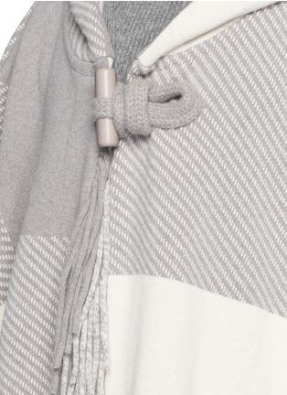 Detail View - Click To Enlarge - CHLOÉ - Fringe plaid check wool felt cape coat