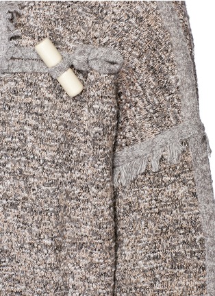 Detail View - Click To Enlarge - CHLOÉ - Textured tweed knit toggle wrap coat