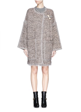 Main View - Click To Enlarge - CHLOÉ - Textured tweed knit toggle wrap coat