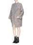 Figure View - Click To Enlarge - CHLOÉ - Textured tweed knit toggle wrap coat
