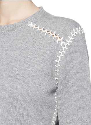 Detail View - Click To Enlarge - CHLOÉ - Blanket stitch cashmere cotton sweater