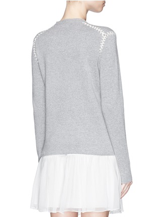 Back View - Click To Enlarge - CHLOÉ - Blanket stitch cashmere cotton sweater
