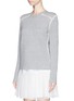 Front View - Click To Enlarge - CHLOÉ - Blanket stitch cashmere cotton sweater
