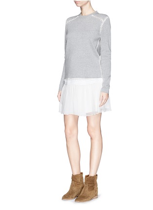 Figure View - Click To Enlarge - CHLOÉ - Blanket stitch cashmere cotton sweater