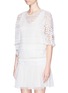 Front View - Click To Enlarge - CHLOÉ - Guipure lace patchwork stripe top