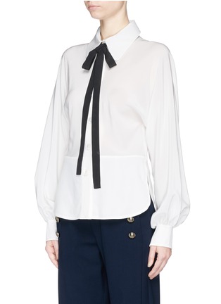 Front View - Click To Enlarge - CHLOÉ - Neck tie silk blouse