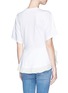 Back View - Click To Enlarge - CHLOÉ - Chiffon pleat hem cotton T-shirt