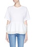 Main View - Click To Enlarge - CHLOÉ - Chiffon pleat hem cotton T-shirt