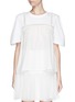 Main View - Click To Enlarge - CHLOÉ - Silk lace harness cotton T-shirt