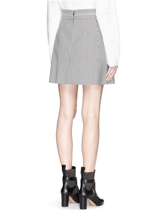 Back View - Click To Enlarge - CHLOÉ - Houndstooth wool pleat mini skirt