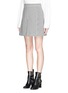 Front View - Click To Enlarge - CHLOÉ - Houndstooth wool pleat mini skirt