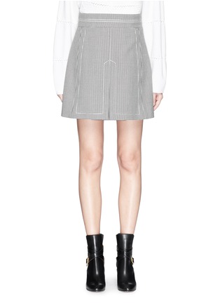 Main View - Click To Enlarge - CHLOÉ - Houndstooth wool pleat mini skirt
