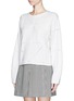 Front View - Click To Enlarge - CHLOÉ - Criss-cross blanket stitch cotton cashmere sweater