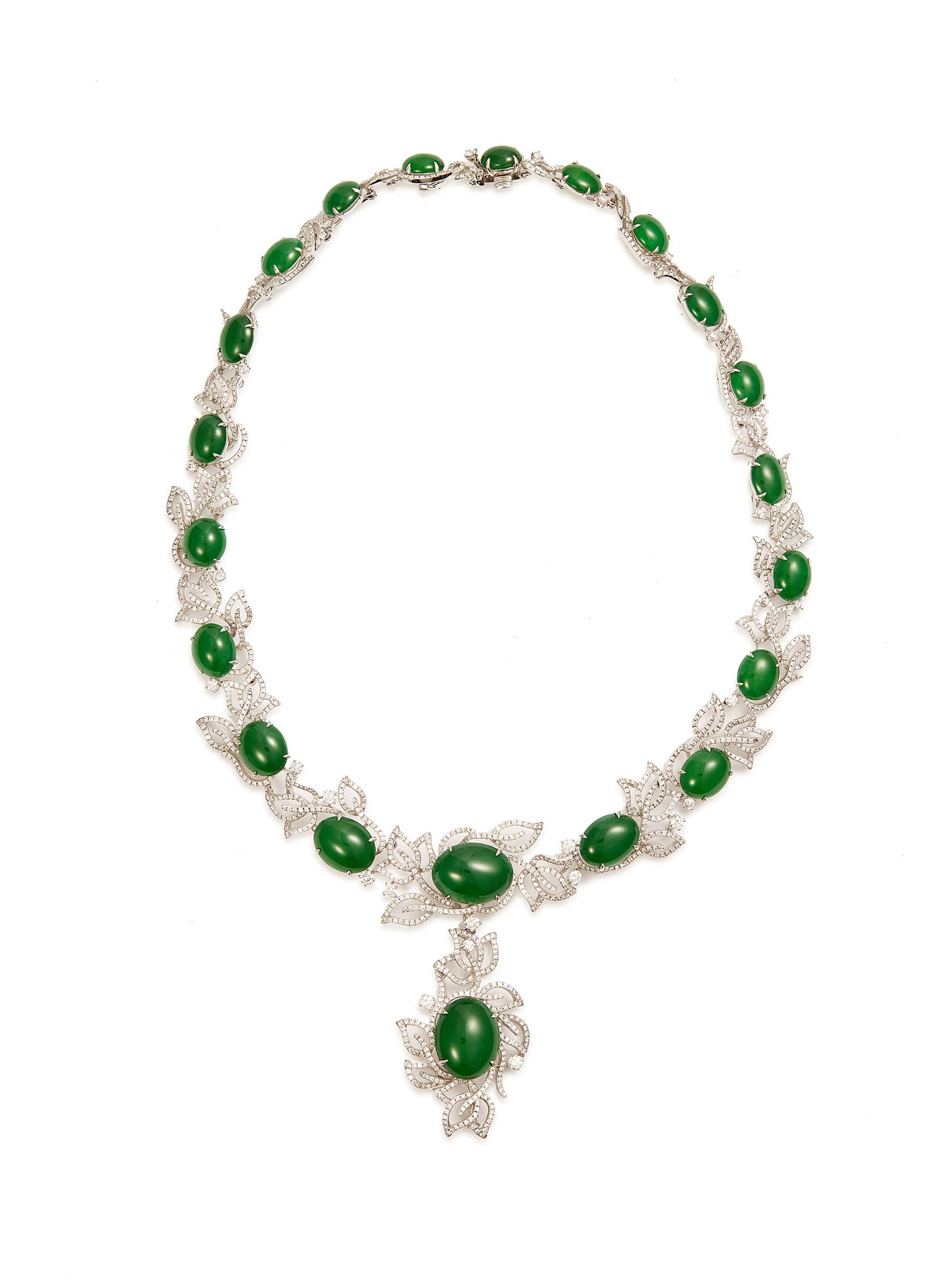 diamond and jade necklace