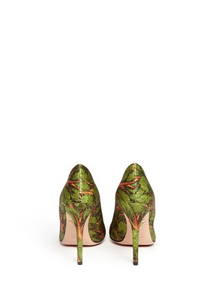 Back View - Click To Enlarge - CHARLOTTE OLYMPIA - Enchanted Forest print teddy bear satin pumps