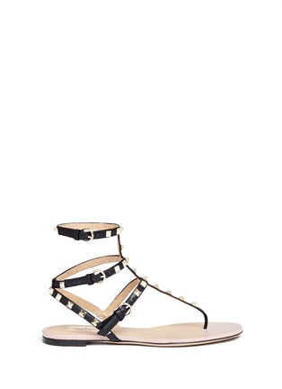 Main View - Click To Enlarge - VALENTINO GARAVANI - Rockstud caged leather sandals