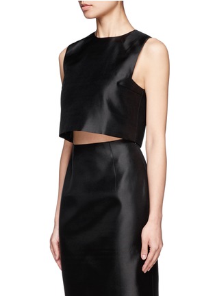 Front View - Click To Enlarge - CHICTOPIA - Cropped sleeveless silk top